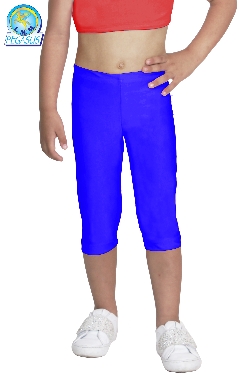 LEGGINS DANZA LYCRA TRE QUARTI BLU BABY